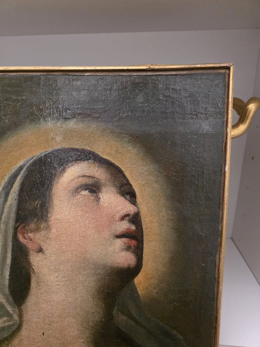 Oil On Canvas "saint In Ecstasy" Late 17th/early 18th Century-photo-2