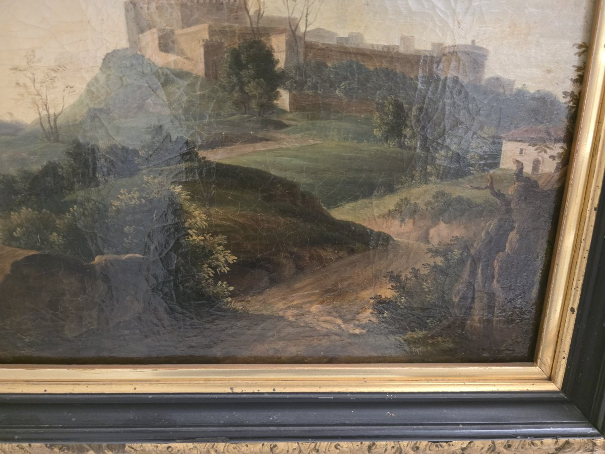 Tableau représentant un paysage idéal ou réel de la fin du XVIIIe siècle (Grand Tour)-photo-1