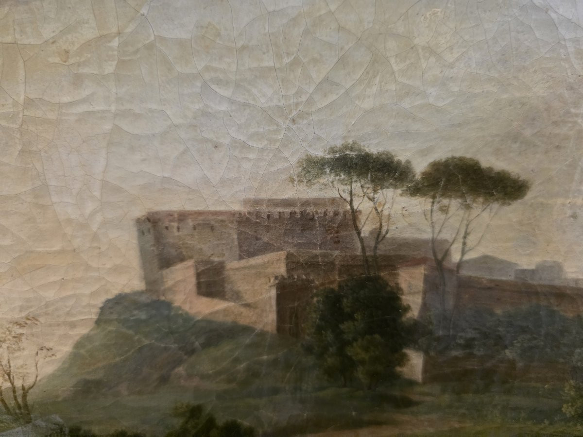 Tableau représentant un paysage idéal ou réel de la fin du XVIIIe siècle (Grand Tour)-photo-7