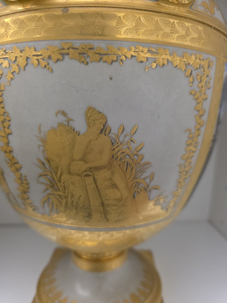 Decorated Vase Depicting A Rural Scene - Hard-paste Porcelain, First Half Of The 19th Century-photo-4