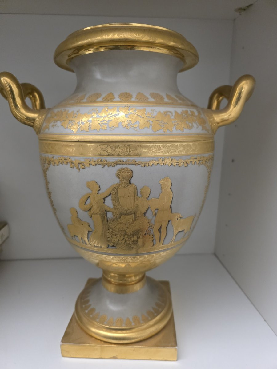 Decorated Vase Depicting A Rural Scene - Hard-paste Porcelain, First Half Of The 19th Century-photo-5