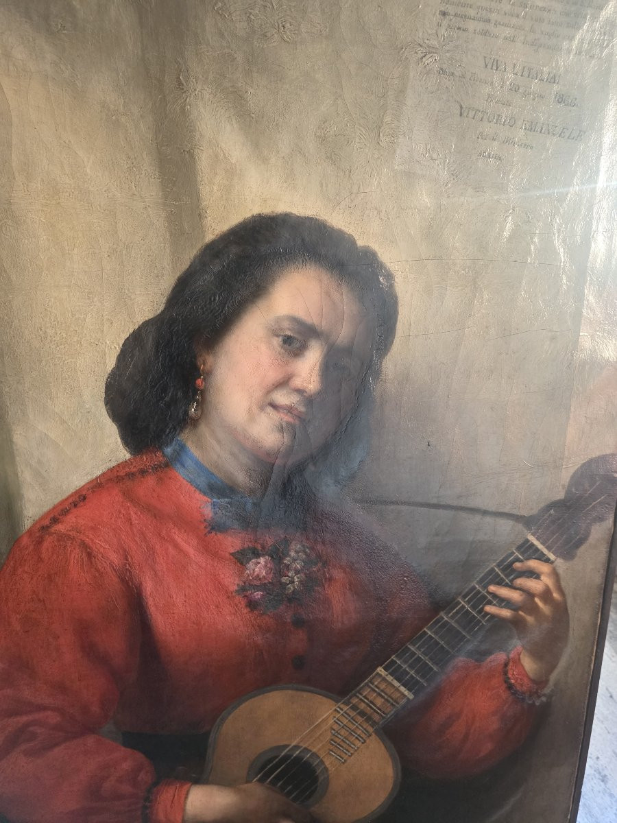 Oil On Canvas Depicting A Risorgimento Theme, Second Half Of The 19th Century-photo-3