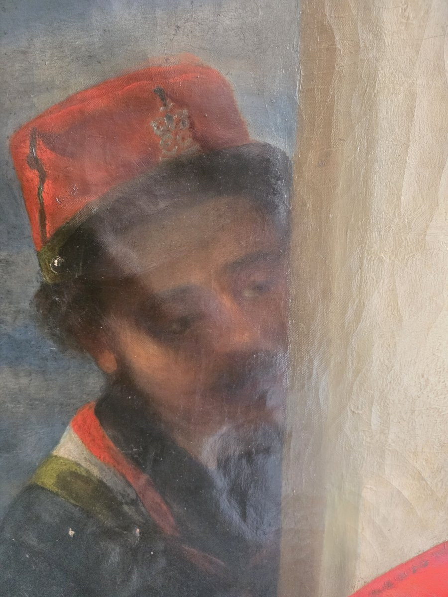 Oil On Canvas Depicting A Risorgimento Theme, Second Half Of The 19th Century-photo-1