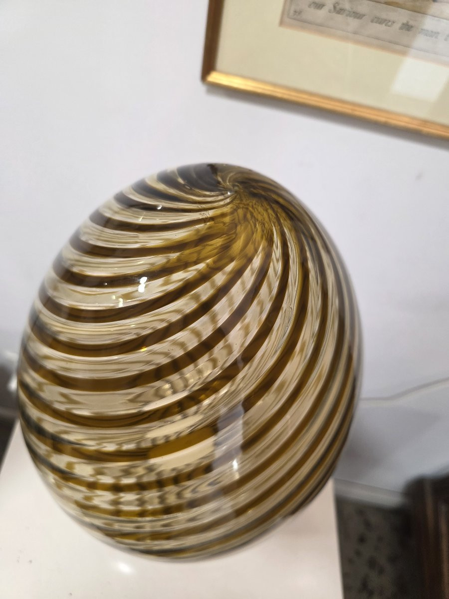 Grand œuf en verre soufflé Venini de 1979.  Fabrication artisanale-photo-3