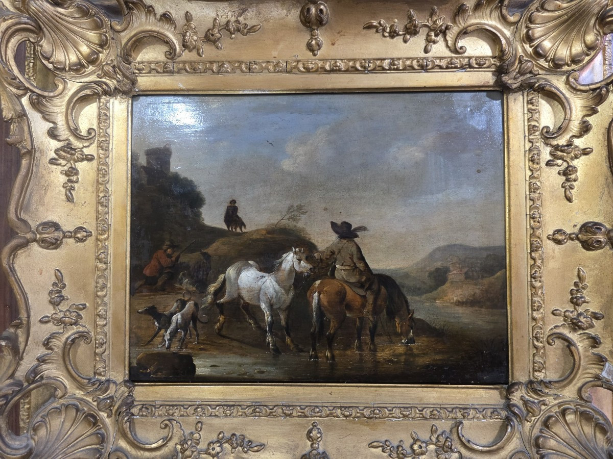 Oil On Panel, Flemish Work From The 17th Century-photo-3