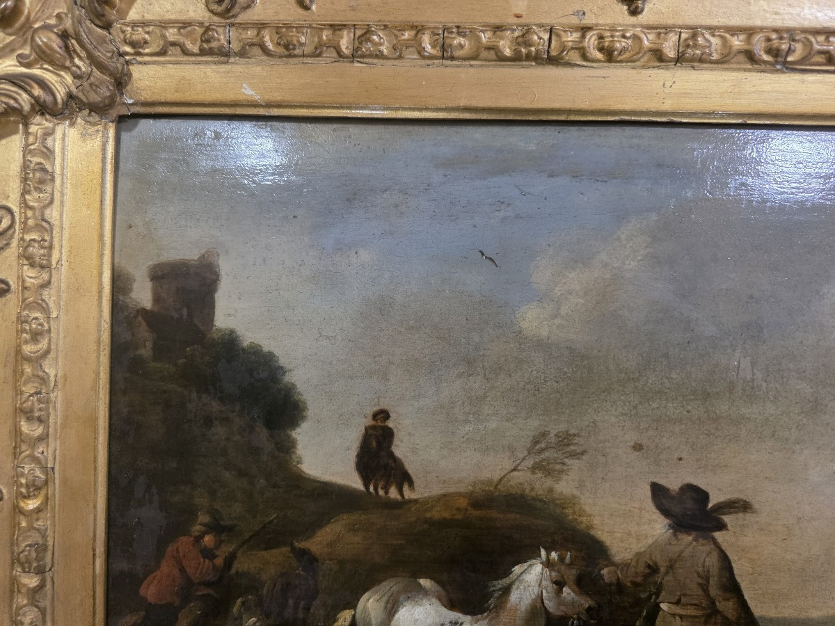 Oil On Panel, Flemish Work From The 17th Century-photo-2