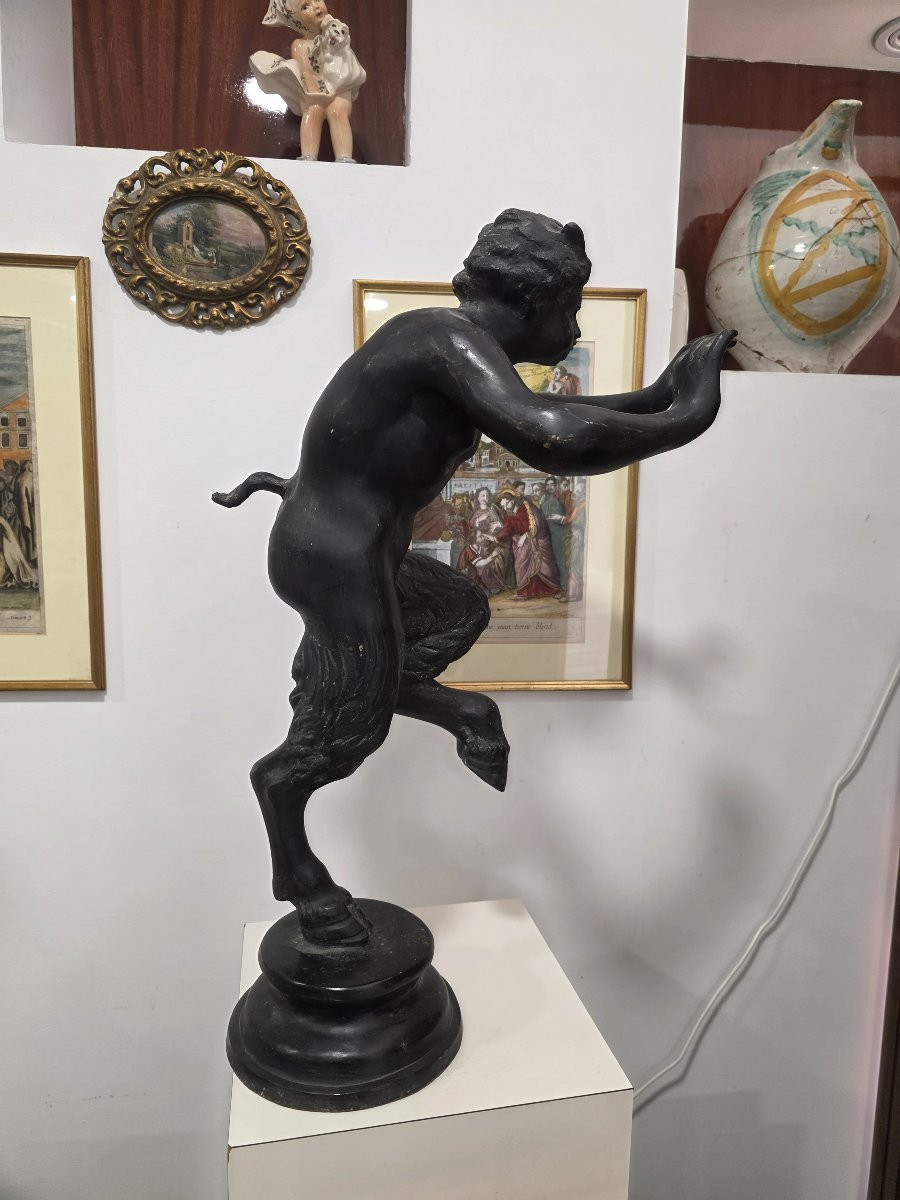 Large Bronze Sculpture, A Fresco Of A Faun. Italy, Late 19th Century-photo-2