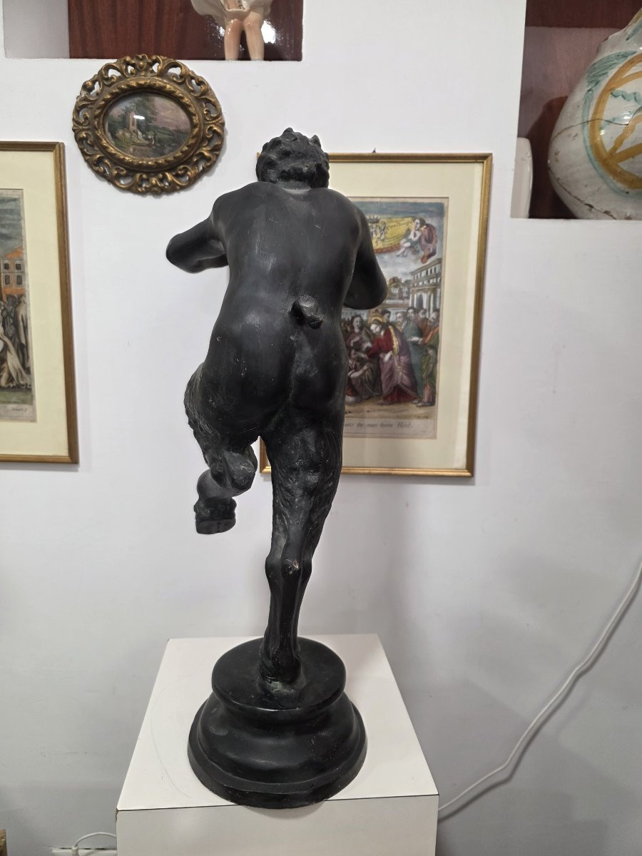 Large Bronze Sculpture, A Fresco Of A Faun. Italy, Late 19th Century-photo-3