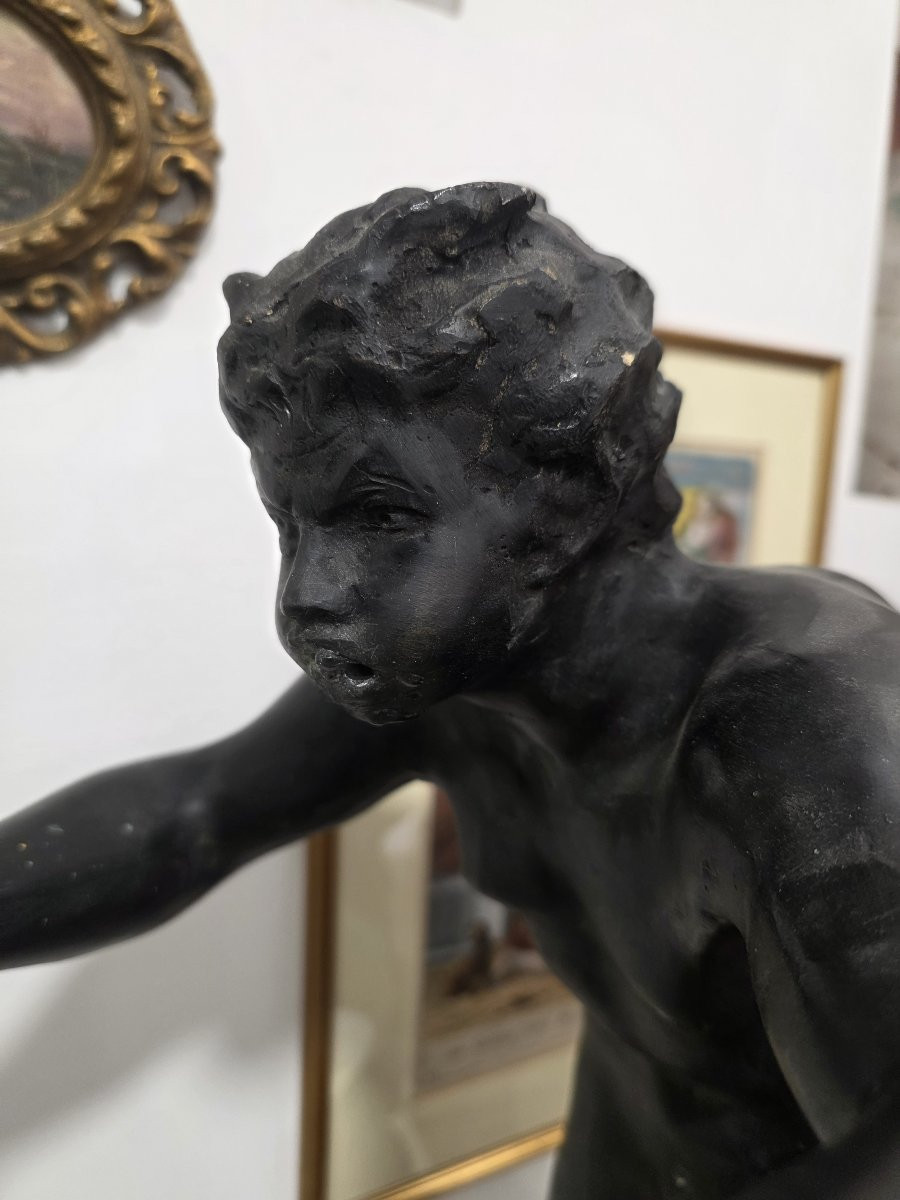 Large Bronze Sculpture, A Fresco Of A Faun. Italy, Late 19th Century-photo-2