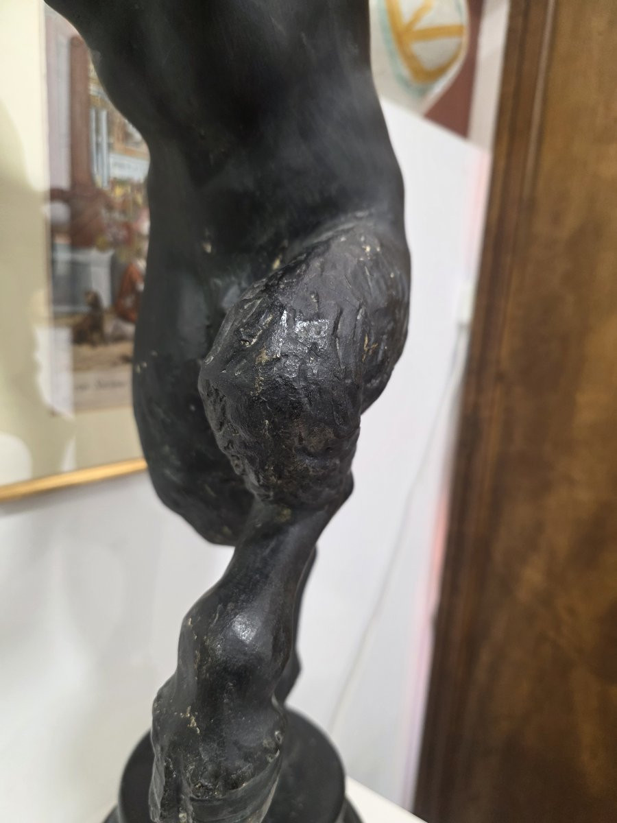 Large Bronze Sculpture, A Fresco Of A Faun. Italy, Late 19th Century-photo-3