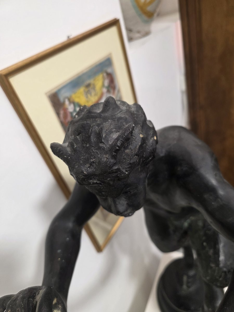 Large Bronze Sculpture, A Fresco Of A Faun. Italy, Late 19th Century-photo-6