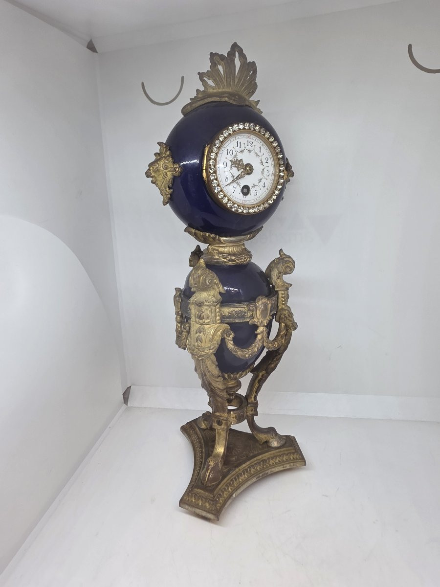 Horloge de table française en forme de vase (ou « horloge urne ») de l'époque napoléonienne III-photo-5
