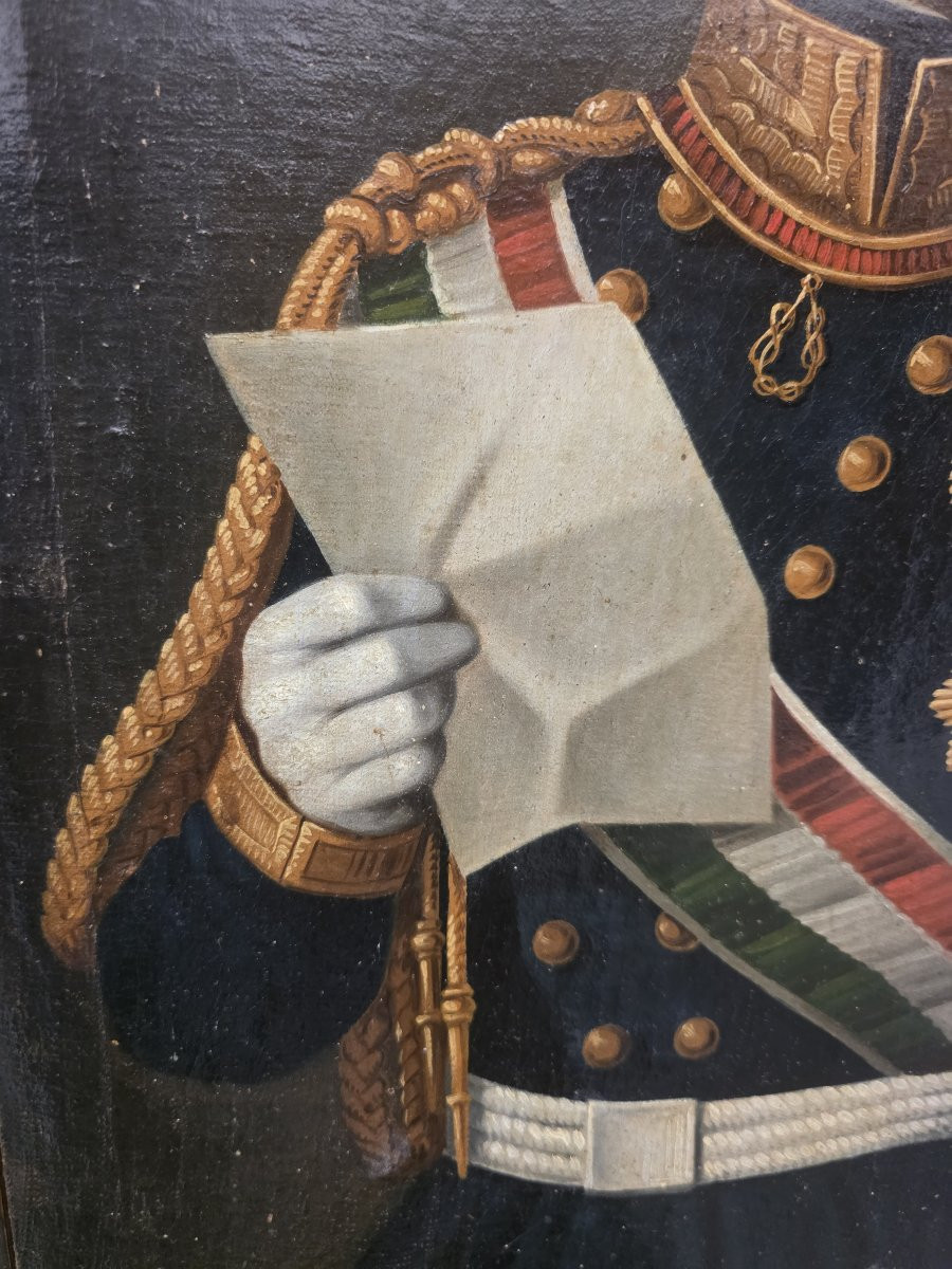 Huile sur toile représentant Victor-Emmanuel II de Savoie, datant du Risorgimento italien-photo-4