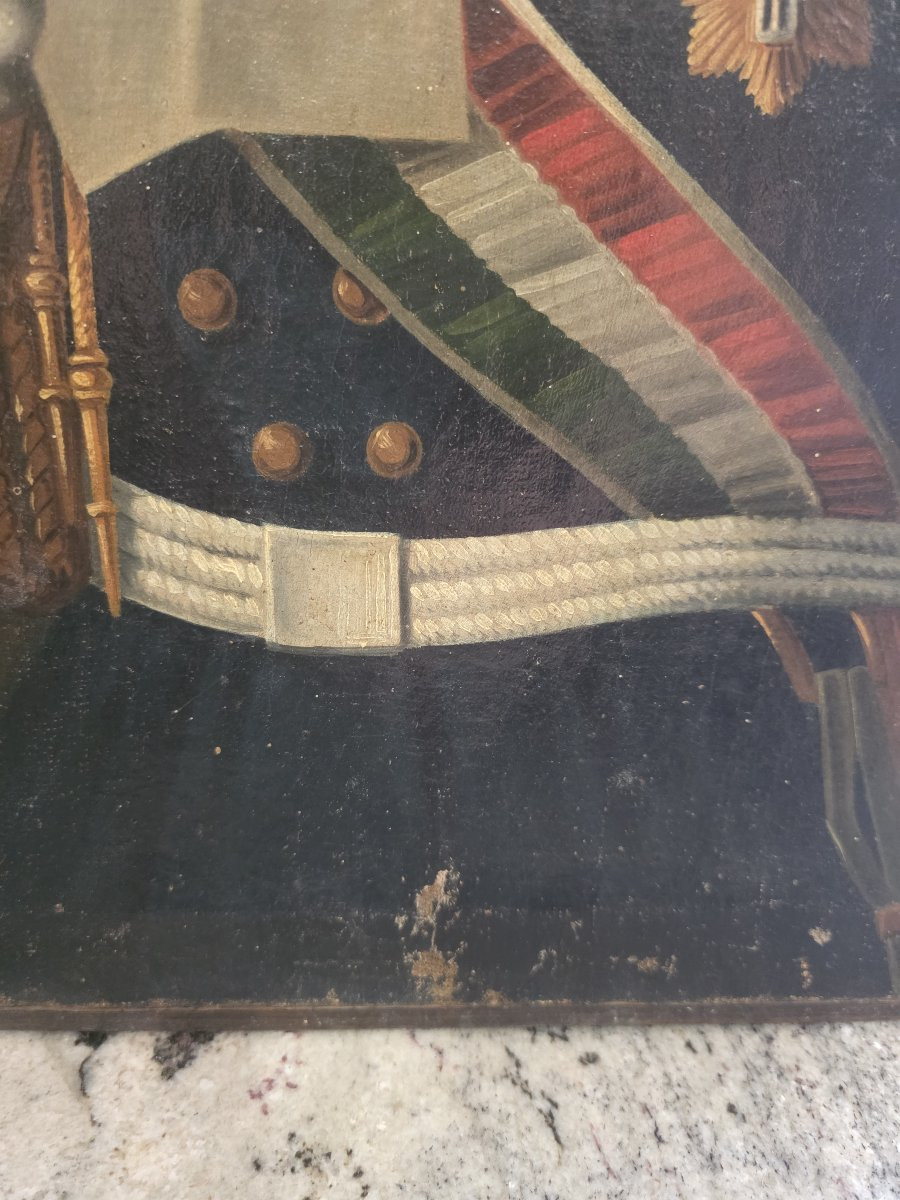 Huile sur toile représentant Victor-Emmanuel II de Savoie, datant du Risorgimento italien-photo-7