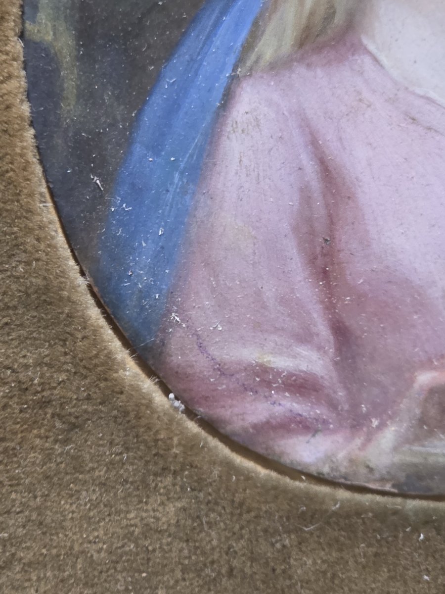 Small Oil On Copper "virgin Mary". Southern Italy, 18th Century-photo-1
