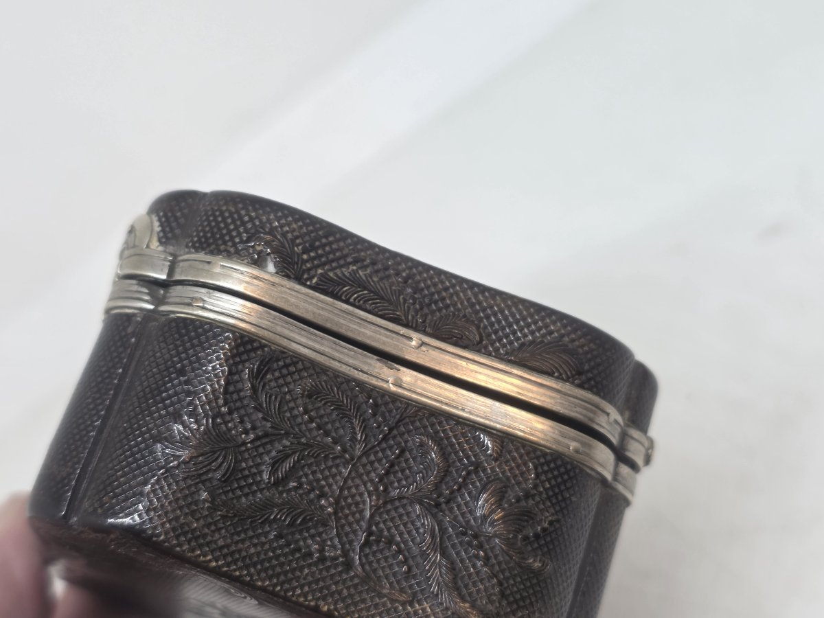 Tabatière en écaille et argent, fin du XVIIIe siècle-photo-3