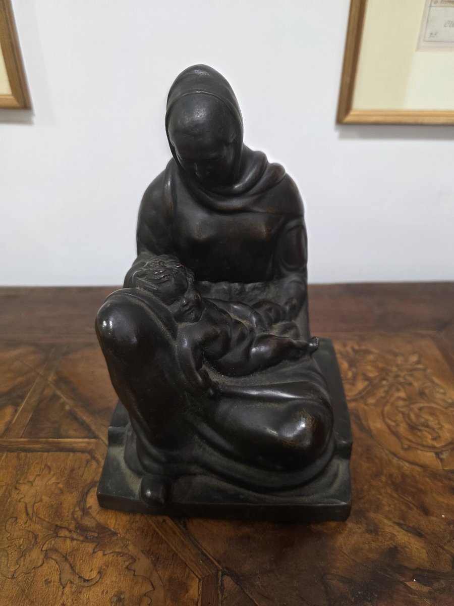 FARPI VIGNOLI (Bologne, 1907–1997) – Sculpture en bronze « La maternità » (La Maternité)-photo-2