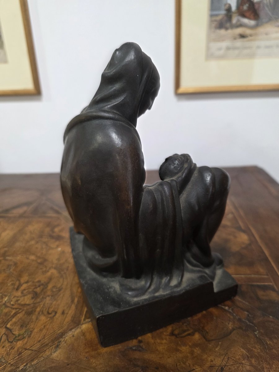FARPI VIGNOLI (Bologne, 1907–1997) – Sculpture en bronze « La maternità » (La Maternité)-photo-1