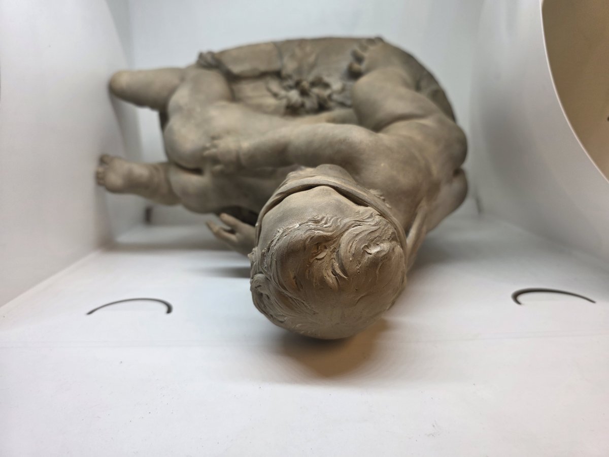 "blind Man's Buff" Terracotta Sculpture By Francesco Camillotti, Dated 1874-photo-8