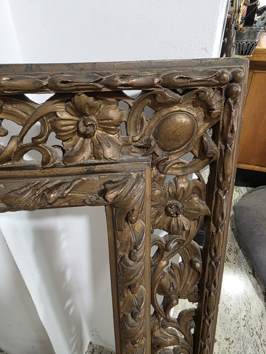 Cadre doré ajouré de style baroque – Fin du XIXe / Début du XXe siècle-photo-1