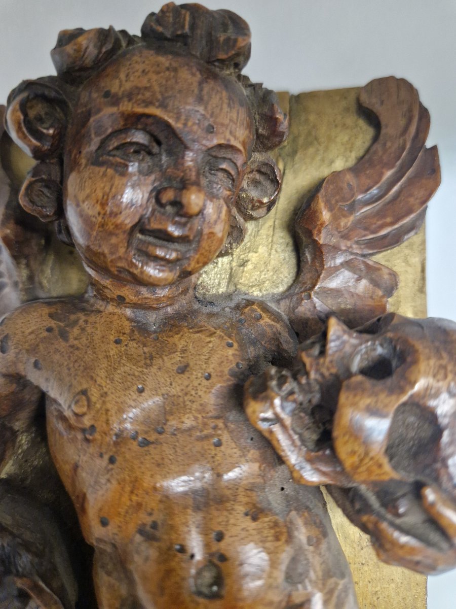 Sculpture baroque en haut-relief « Memento Mori » – Fin du XVIIe siècle-photo-4
