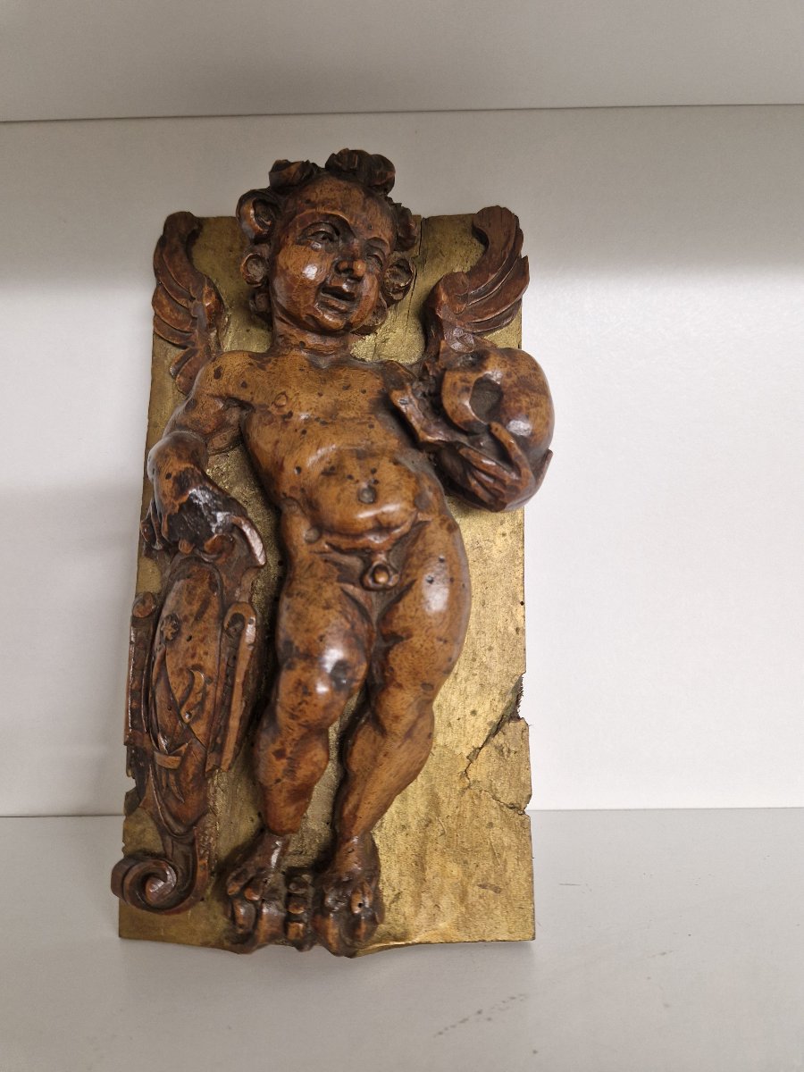 Sculpture baroque en haut-relief « Memento Mori » – Fin du XVIIe siècle