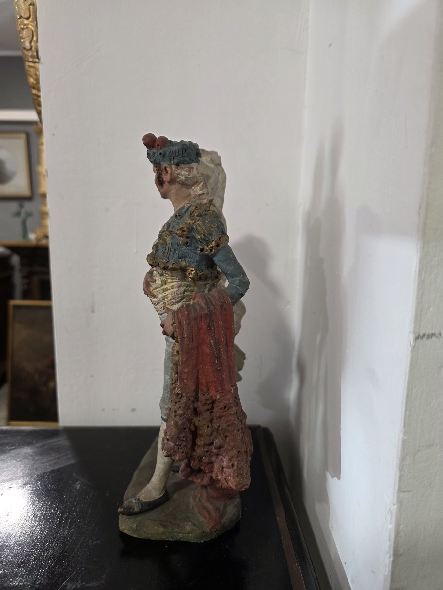 Pair Of Polychrome Terracotta *majos* – Spain, 19th Century-photo-4