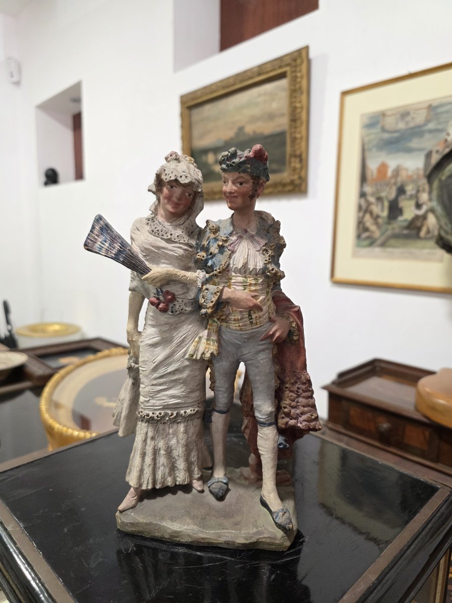 Pair Of Polychrome Terracotta *majos* – Spain, 19th Century-photo-5