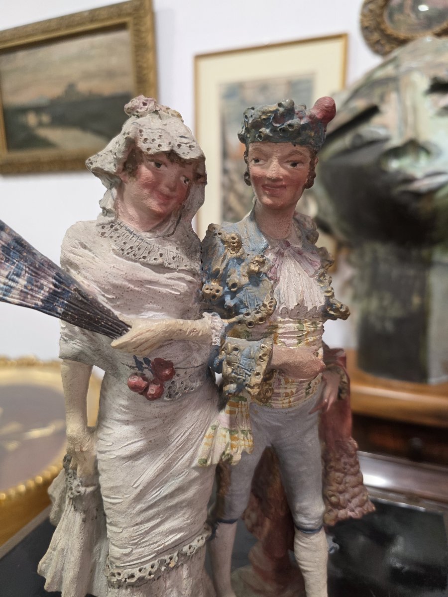 Pair Of Polychrome Terracotta *majos* – Spain, 19th Century-photo-6