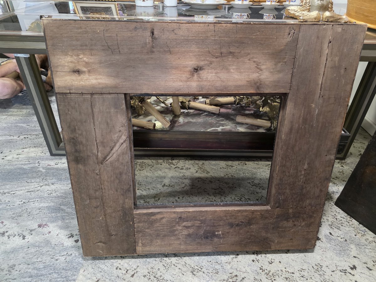 Interesting Ebonized Wood Frame With Guilloché Moldings, 19th Century Or Earlier-photo-5