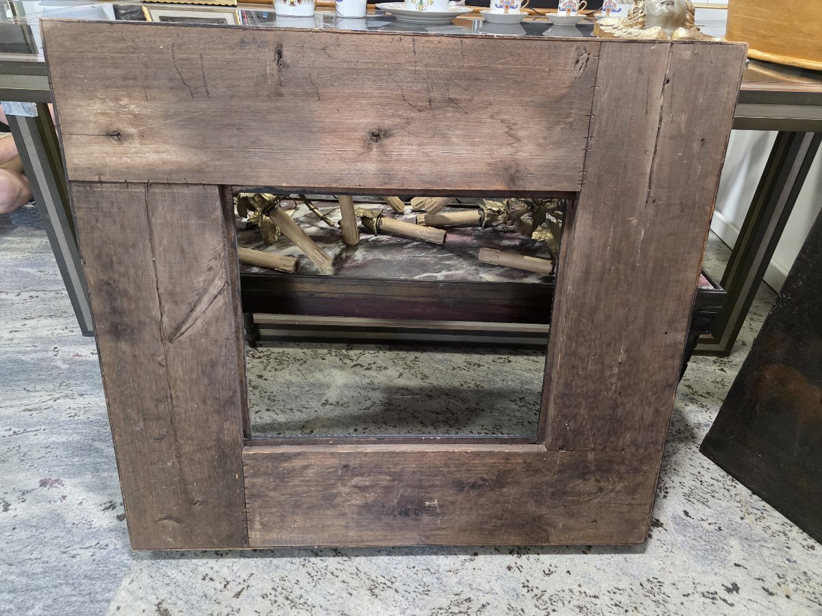 Interesting Ebonized Wood Frame With Guilloché Moldings, 19th Century Or Earlier-photo-6