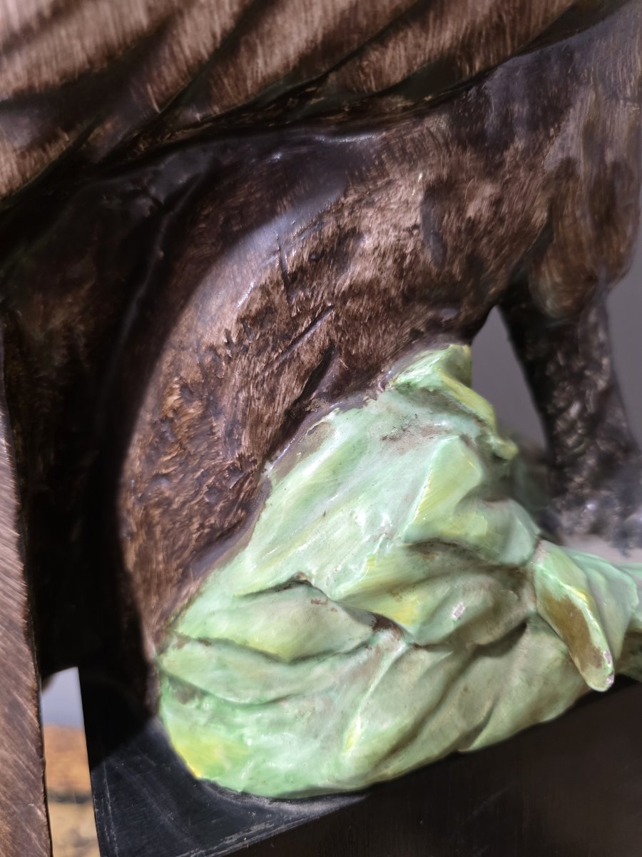 Large Ceramic Sculpture "eagle" – Guido Cacciapuoti (h 62 Cm)-photo-1