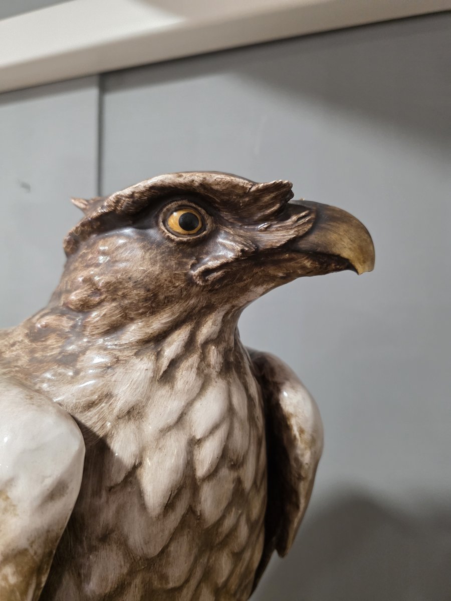 Large Ceramic Sculpture "eagle" – Guido Cacciapuoti (h 62 Cm)-photo-2