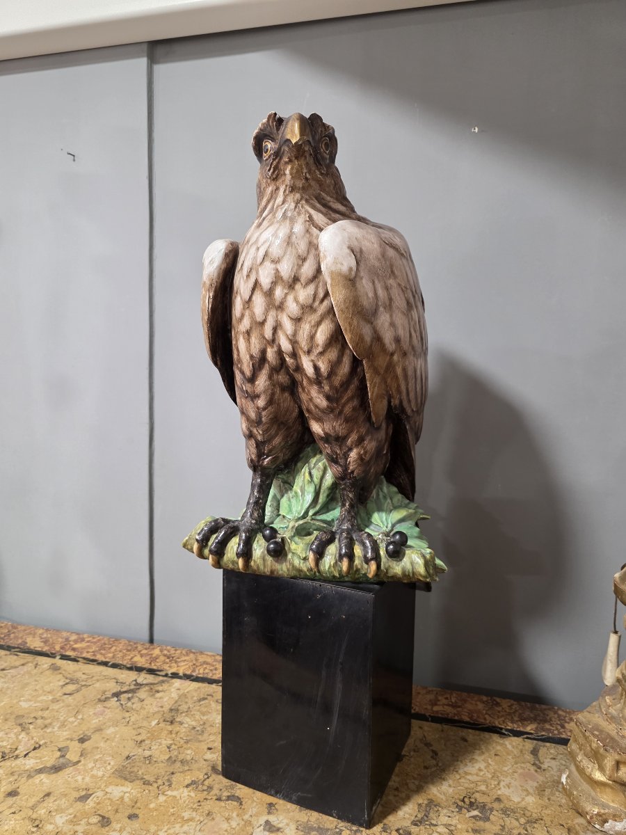 Large Ceramic Sculpture "eagle" – Guido Cacciapuoti (h 62 Cm)