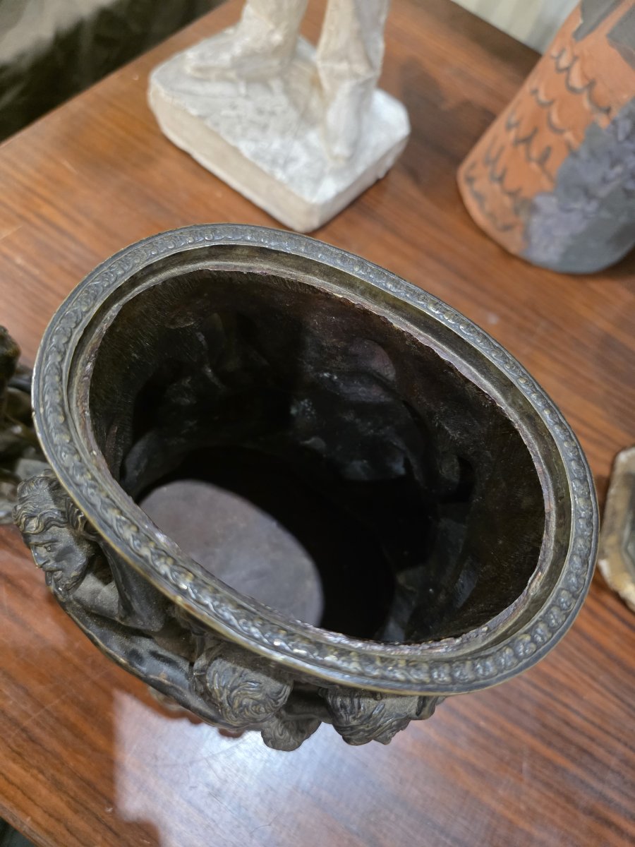 An Interesting Burnished Bronze Tankard Featuring A Relief Depicting The Centauromachy – 19th -photo-2