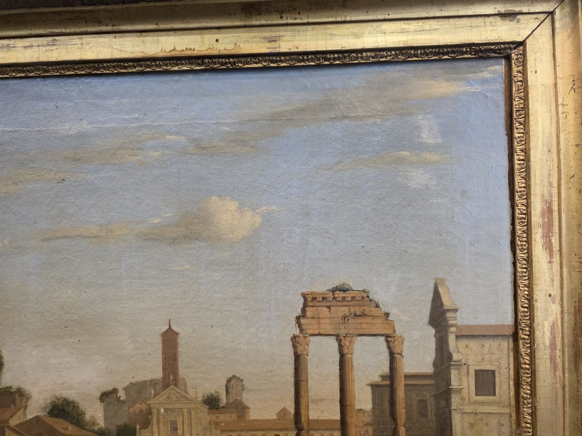  Roman Capriccio – View Of The Forum With The Temple Of Castor And Pollux, 18th Century-photo-3