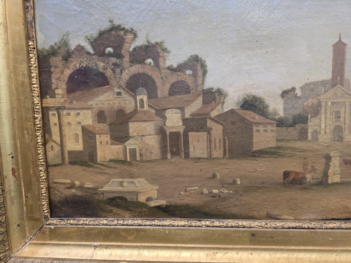  Roman Capriccio – View Of The Forum With The Temple Of Castor And Pollux, 18th Century-photo-1