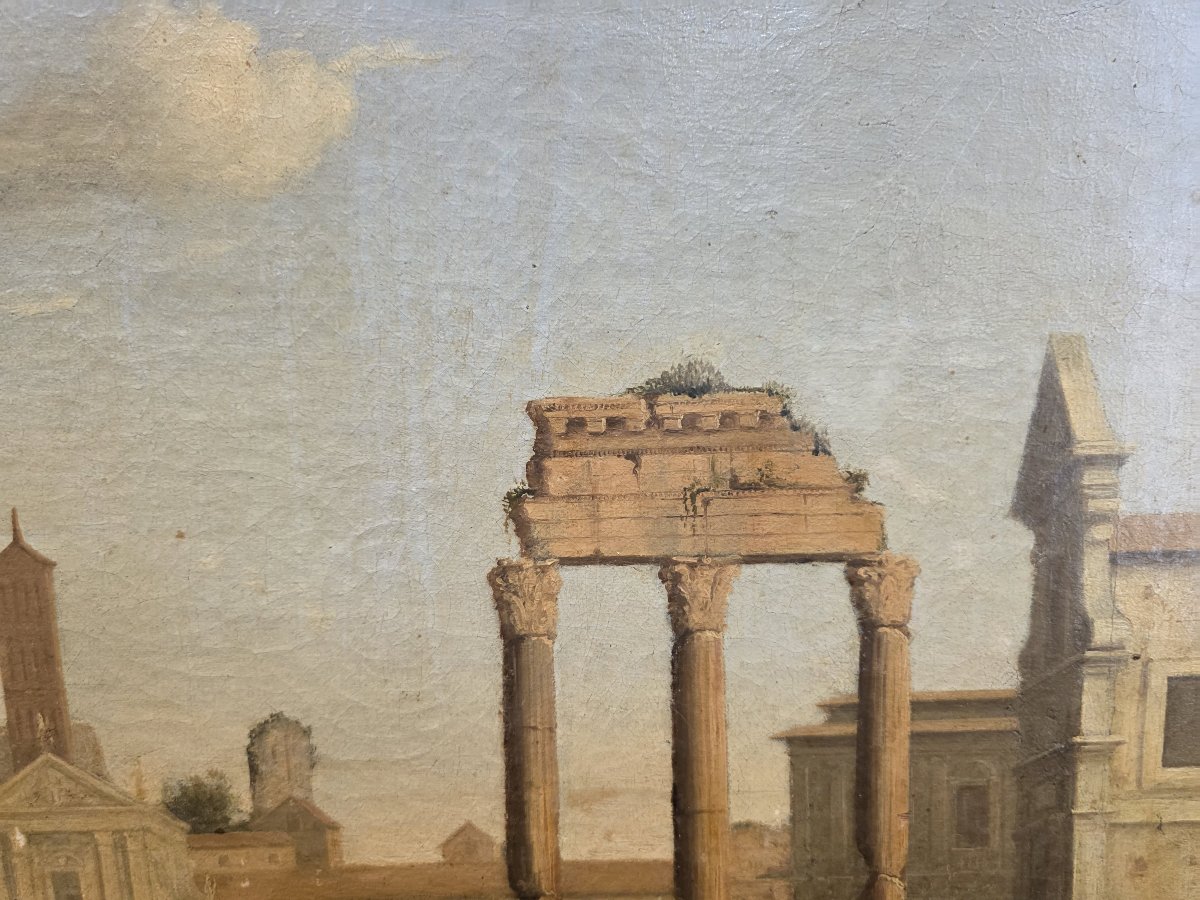  Roman Capriccio – View Of The Forum With The Temple Of Castor And Pollux, 18th Century-photo-4