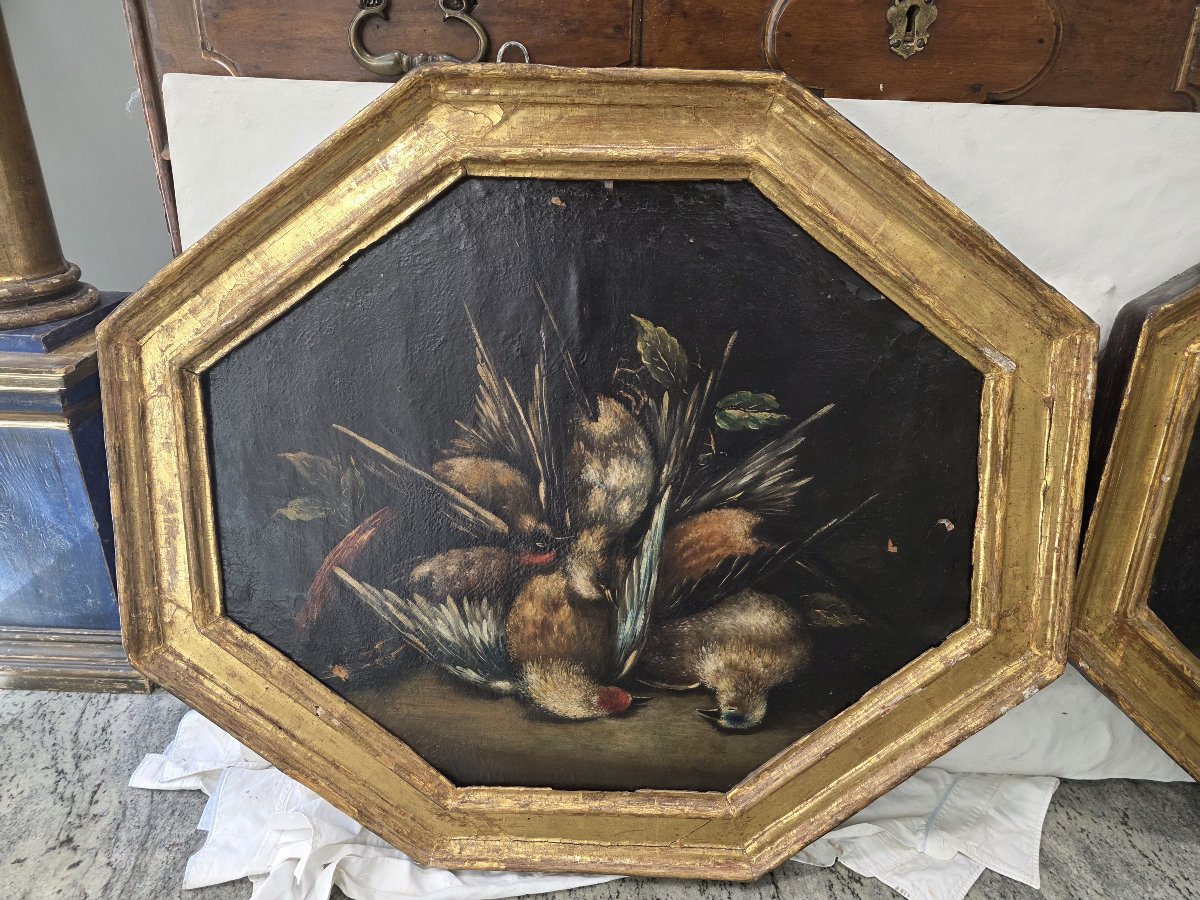 Paire de natures mortes au gibier – Huile sur toile, XVIIe-XVIIIe siècle-photo-3