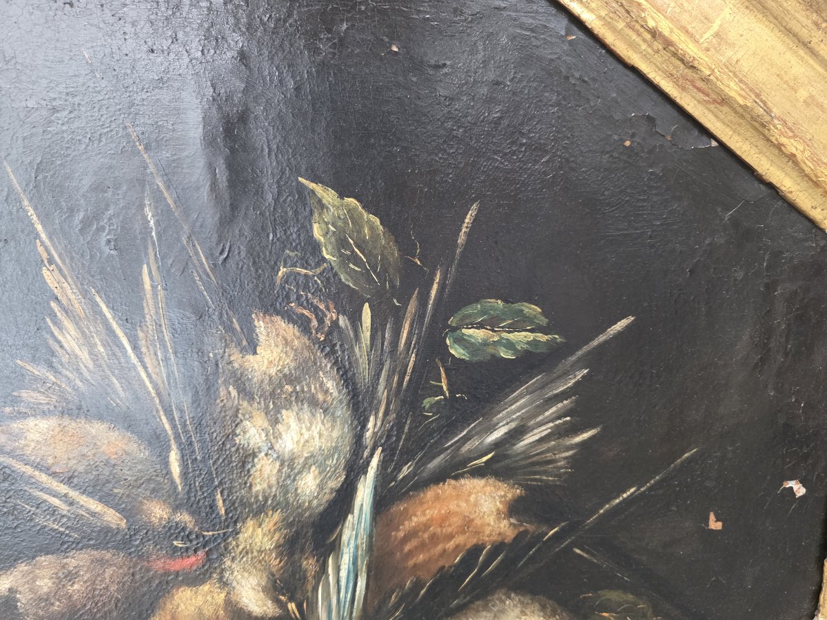 Paire de natures mortes au gibier – Huile sur toile, XVIIe-XVIIIe siècle-photo-1