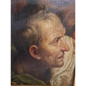 "studio Di Testa" Huile Sur Toile De 1861 Du Peintre Tommaso Festa.