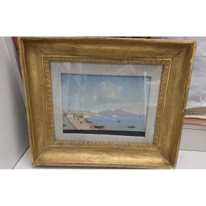 View Of The Royal Villa From Margellina, Naples, Mid-19th Century, Gouache On Paper