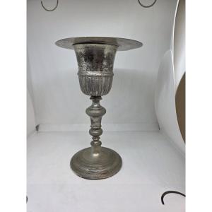 Calice en argent ciselé et repoussé avec patène, fin-début XIXe siècle, Naples