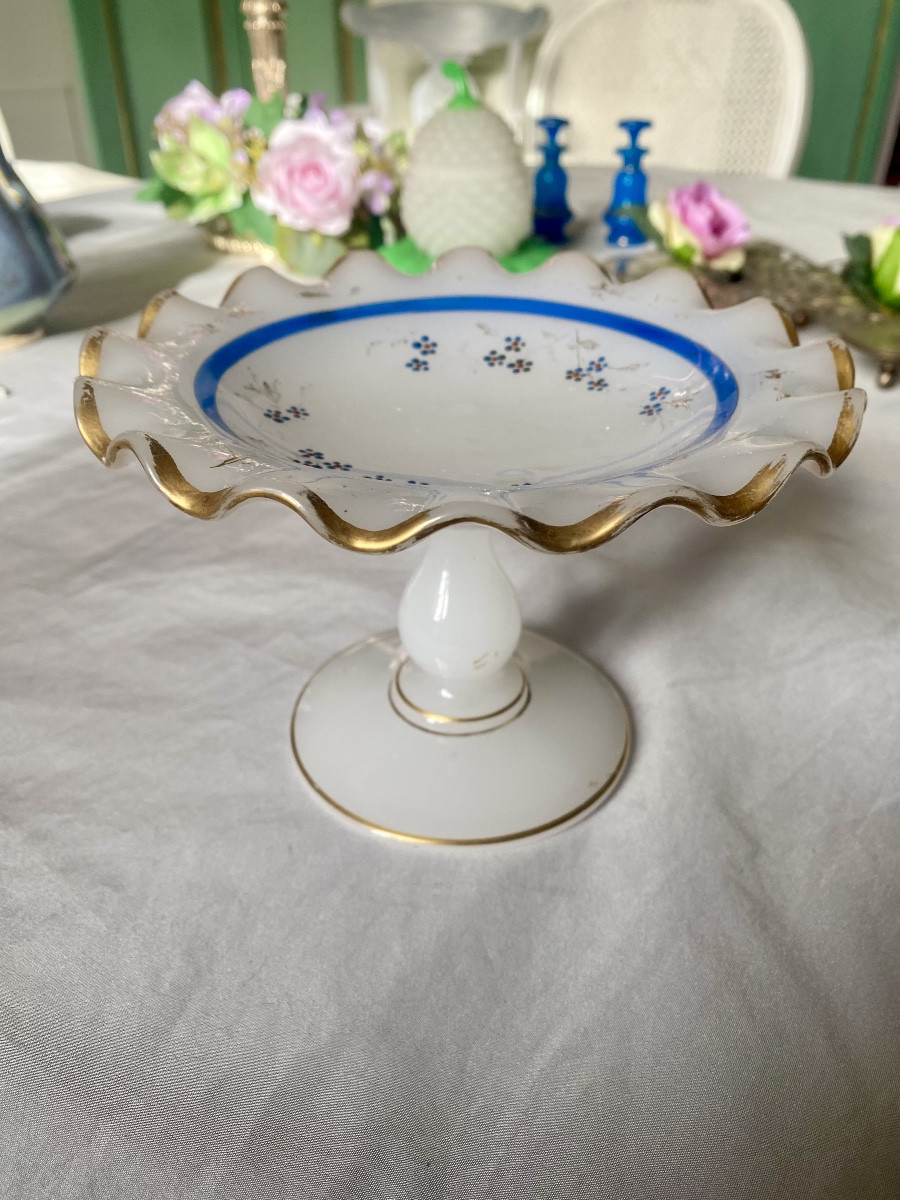 Baguier enopaline blanche avec fleurs 