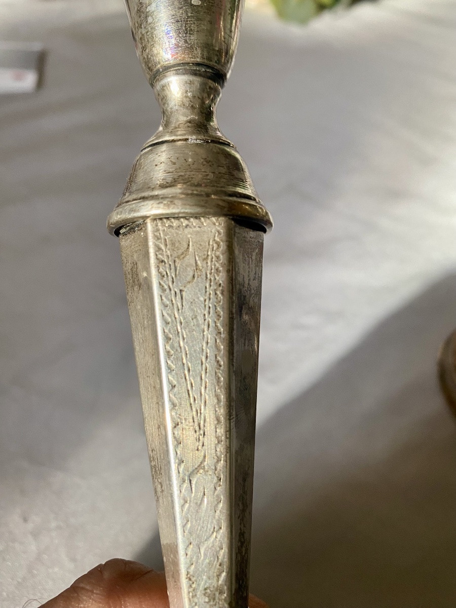Paire de chandeliers argent anglais -photo-4
