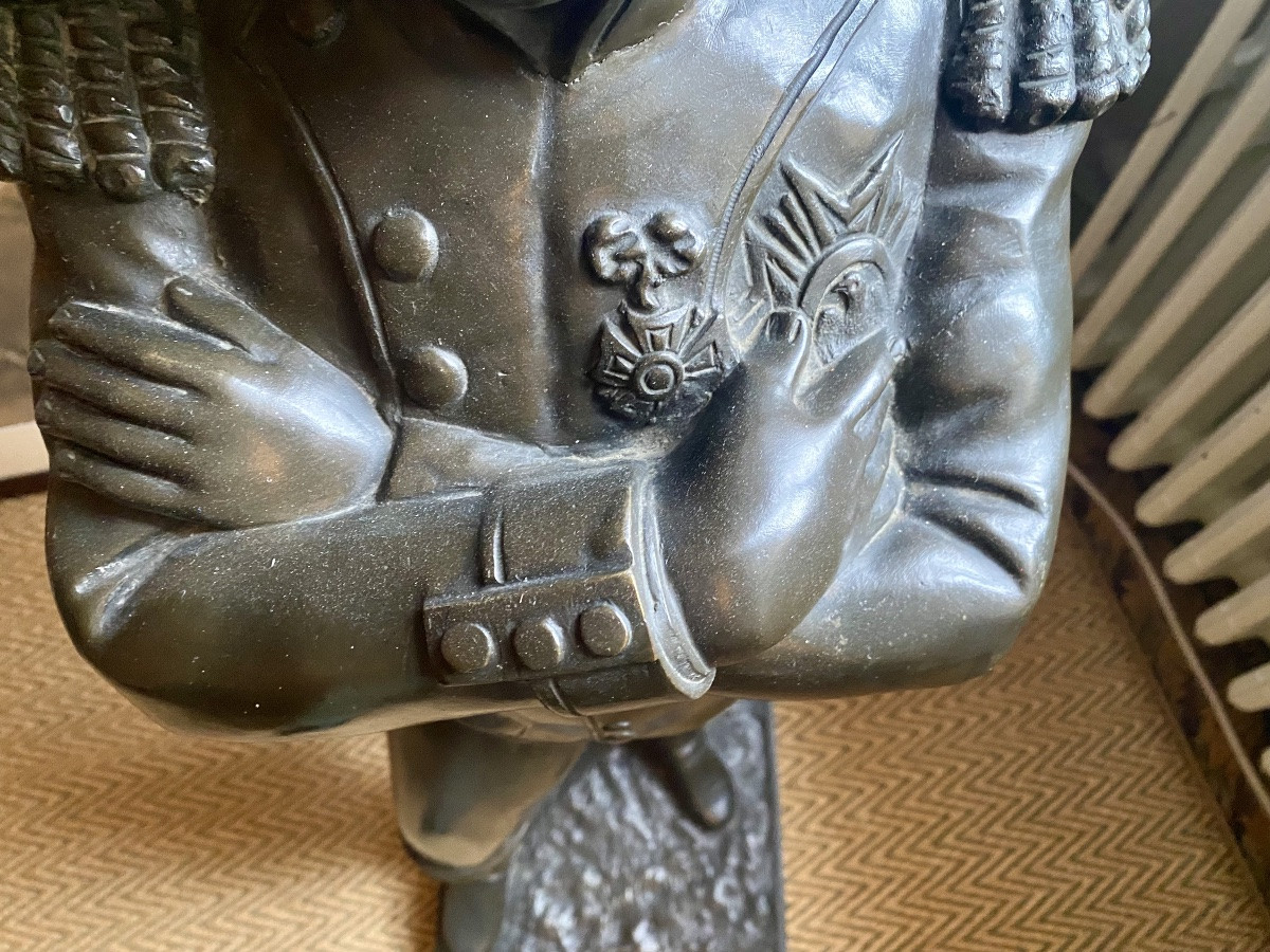 Spectaculaire Napoleon en bronze de 100 cm de Haut -photo-3