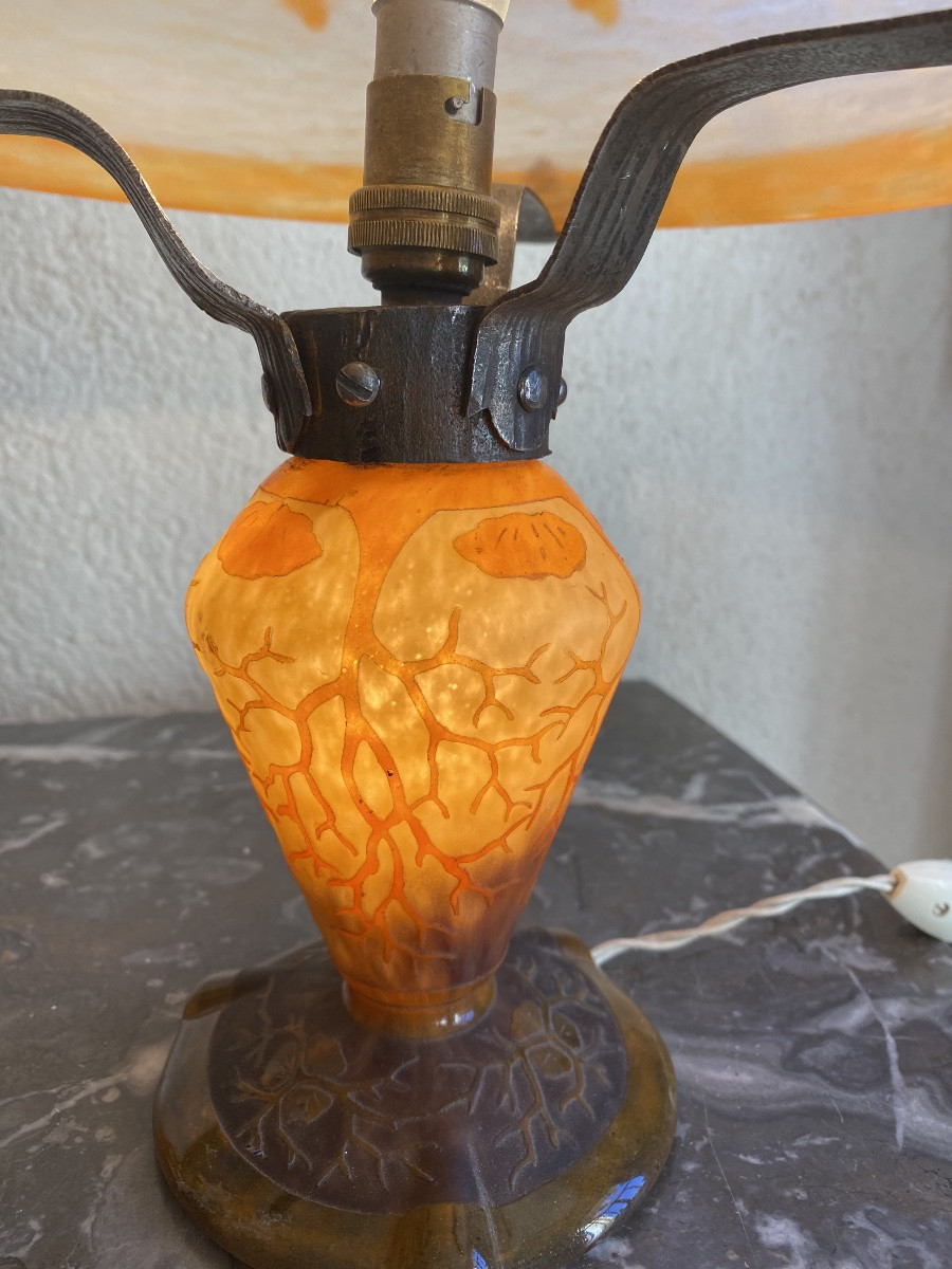Jolie lampe en pâte de verre Le Verre Français -photo-2