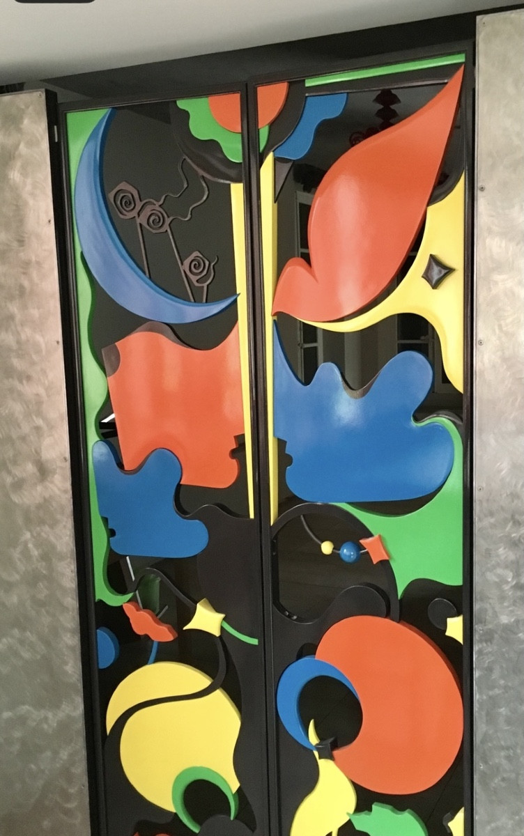 Pair Of 4-leaf Lacquered Steel Doors 