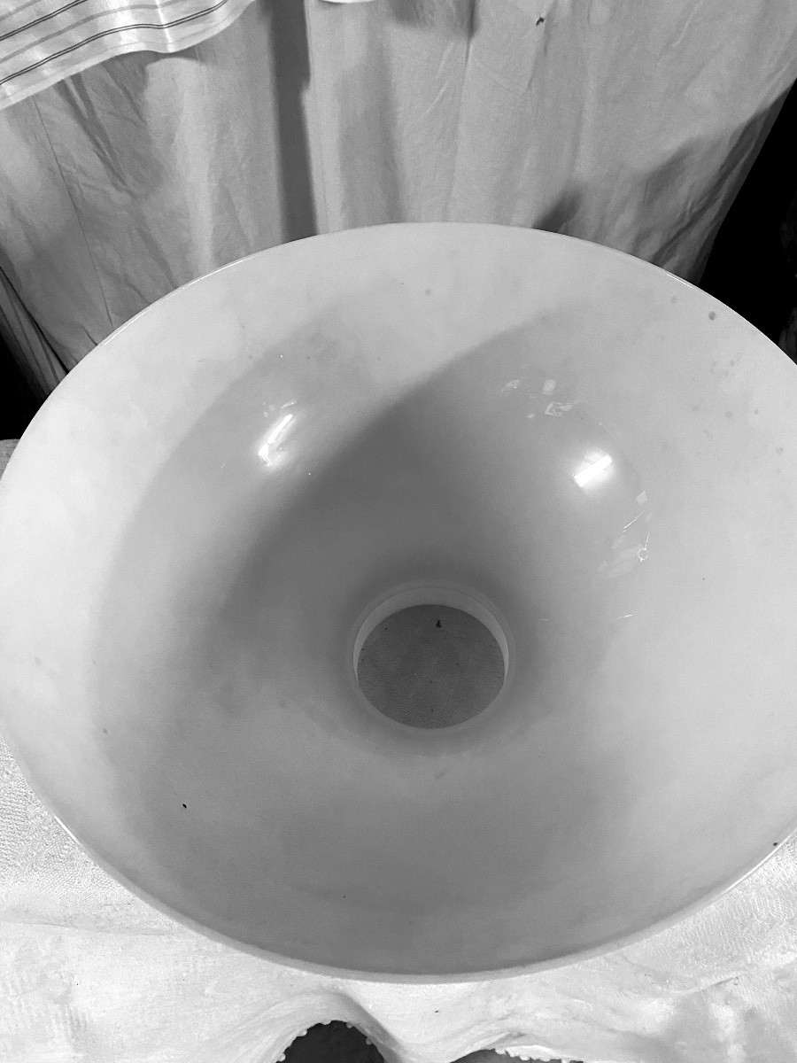 Brass And White Opaline Pendant Light -photo-3