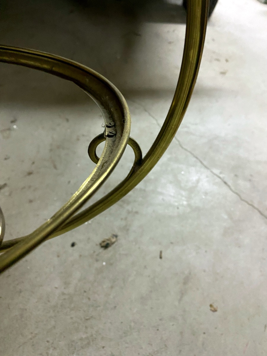 Brass And White Opaline Pendant Light -photo-4